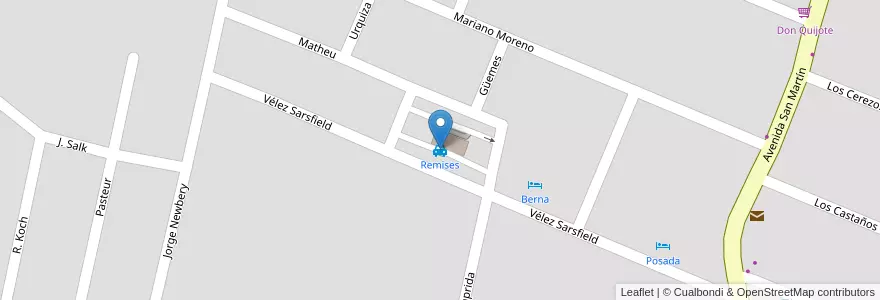 Mapa de ubicacion de Remises en Argentine, Córdoba, Departamento Calamuchita, Pedanía Los Reartes, Municipio De Villa General Belgrano, Villa General Belgrano.