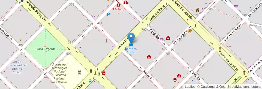 Mapa de ubicacion de Remises Cristal en Argentina, Chaco, Departamento San Fernando, Resistencia, Resistencia.