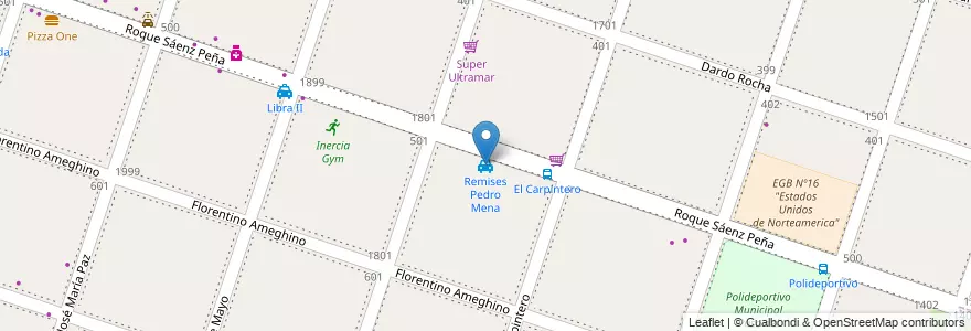 Mapa de ubicacion de Remises Pedro Mena en Arjantin, Buenos Aires, Partido De Moreno, Moreno.
