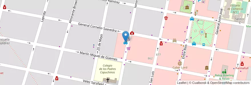 Mapa de ubicacion de Remises Sarmiento II en الأرجنتين, إنتري ريوس, Departamento Concordia, Distrito Suburbios, Concordia, Concordia.
