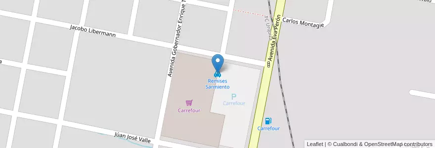 Mapa de ubicacion de Remises Sarmiento en الأرجنتين, إنتري ريوس, Departamento Concordia, Distrito Suburbios, Concordia, Concordia.