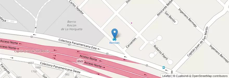 Mapa de ubicacion de Remises en الأرجنتين, بوينس آيرس, Partido De San Isidro, Boulogne Sur Mer.