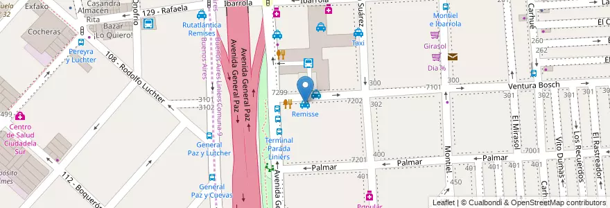 Mapa de ubicacion de Remisse, Liniers en Argentina, Ciudad Autónoma De Buenos Aires, Buenos Aires, Partido De Tres De Febrero.