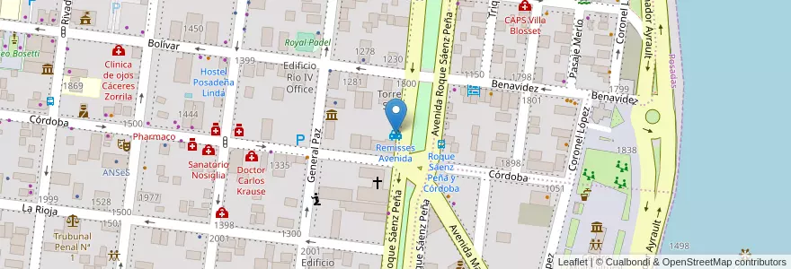 Mapa de ubicacion de Remisses Avenida en 아르헨티나, Misiones, Departamento Capital, Municipio De Posadas.