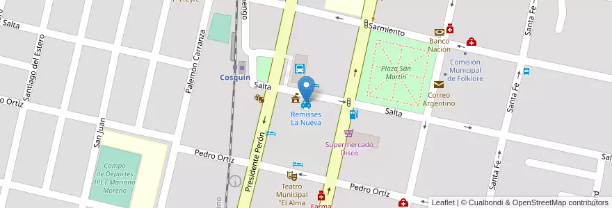 Mapa de ubicacion de Remisses La Nueva en Argentina, Córdoba, Departamento Punilla, Pedanía Rosario, Municipio De Cosquín, Cosquín.