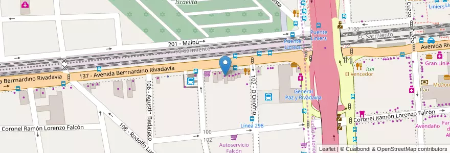 Mapa de ubicacion de Remolino en 阿根廷, 布宜诺斯艾利斯省, Partido De Tres De Febrero, Ciudadela.