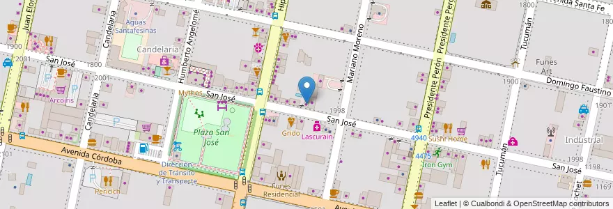Mapa de ubicacion de Remolinos en 阿根廷, Santa Fe, Departamento Rosario, Municipio De Funes, Funes.