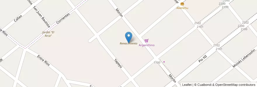 Mapa de ubicacion de Renacimiento en آرژانتین, استان بوئنوس آیرس, Partido De Moreno, Paso Del Rey.