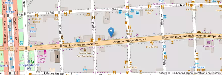 Mapa de ubicacion de Renault Minuto, San Telmo en Arjantin, Ciudad Autónoma De Buenos Aires, Comuna 1, Buenos Aires.