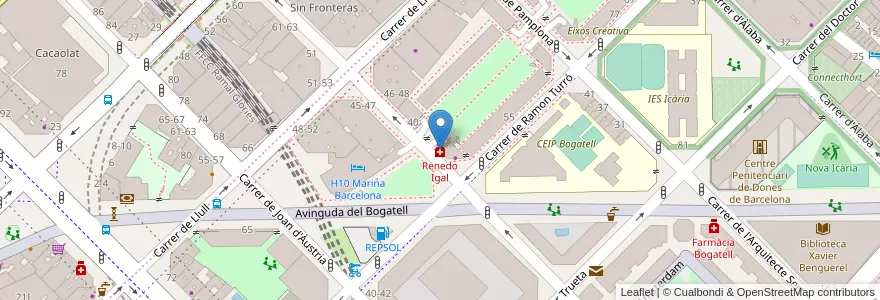 Mapa de ubicacion de Renedo Igal en Sepanyol, Catalunya, Barcelona, Barcelonès, Barcelona.