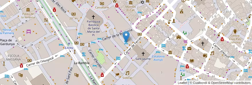 Mapa de ubicacion de Rent a Bike BCN - Shop Rambla en Spanje, Catalonië, Barcelona, Barcelonès, Barcelona.