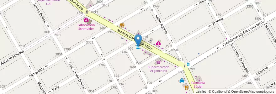 Mapa de ubicacion de Rent A Car en الأرجنتين, بوينس آيرس, Partido De Vicente López, Vicente López.