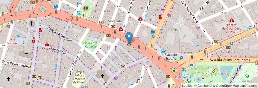 Mapa de ubicacion de Renta 4 Banco en スペイン, カスティーリャ・イ・レオン州, サラマンカ, Campo De Salamanca, サラマンカ.