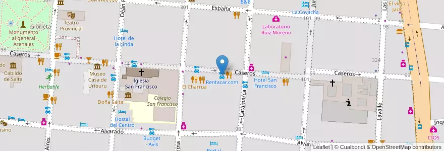 Mapa de ubicacion de Rentacar.com en アルゼンチン, サルタ州, Capital, Municipio De Salta, Salta.