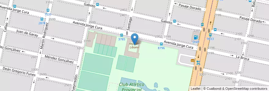 Mapa de ubicacion de Rep. del Libano en Argentinië, Santa Fe, Departamento Rosario, Municipio De Rosario, Rosario.