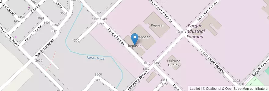 Mapa de ubicacion de Reposar en Arjantin, Chaco, Departamento San Fernando, Municipio De Fontana, Fontana.