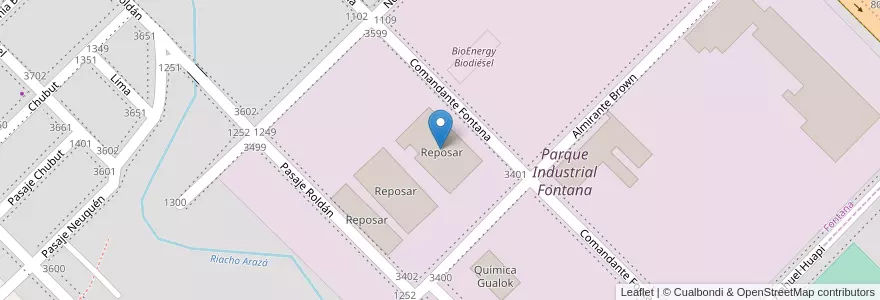 Mapa de ubicacion de Reposar en الأرجنتين, Chaco, Departamento San Fernando, Municipio De Fontana, Fontana.