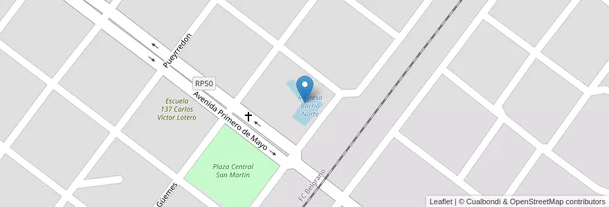 Mapa de ubicacion de Represa Barrio Norte en الأرجنتين, Chaco, Departamento Independencia, Campo Largo, Campo Largo.