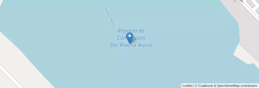 Mapa de ubicacion de Represa de Contención Del Riacho Arazá en Arjantin, Chaco, Departamento San Fernando, Municipio De Puerto Vilelas.