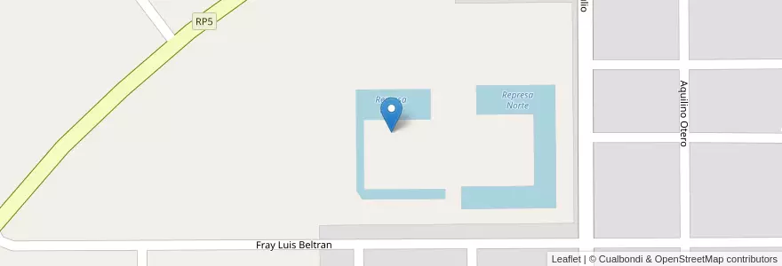 Mapa de ubicacion de Represa Norte en アルゼンチン, チャコ州, Departamento Fray Justo Santa María De Oro, Municipio De Santa Sylvina, Santa Sylvina.