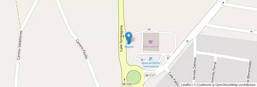 Mapa de ubicacion de Repsol en Испания, Мадрид, Мадрид, Cuenca Del Medio Jarama, Fuente El Saz De Jarama.