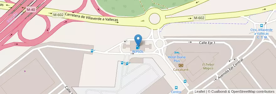 Mapa de ubicacion de REPSOL en 스페인, Comunidad De Madrid, Comunidad De Madrid, Área Metropolitana De Madrid Y Corredor Del Henares, 마드리드.