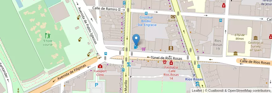 Mapa de ubicacion de Repsol en إسبانيا, منطقة مدريد, منطقة مدريد, Área Metropolitana De Madrid Y Corredor Del Henares, مدريد.