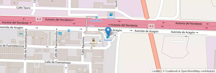 Mapa de ubicacion de Repsol en 스페인, Comunidad De Madrid, Comunidad De Madrid, Área Metropolitana De Madrid Y Corredor Del Henares, 마드리드.