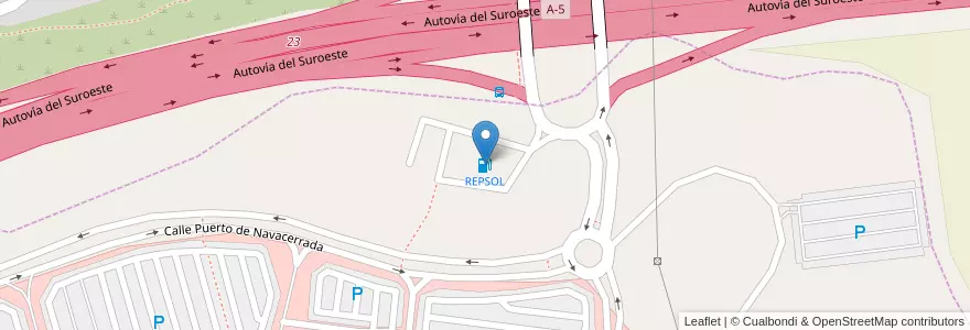 Mapa de ubicacion de REPSOL en Испания, Мадрид, Мадрид, Área Metropolitana De Madrid Y Corredor Del Henares, Móstoles.