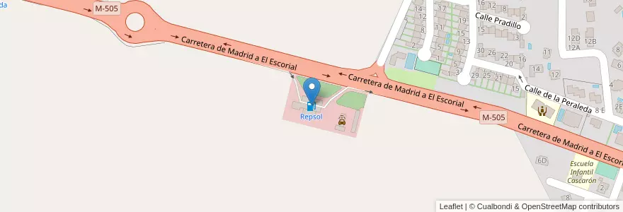 Mapa de ubicacion de Repsol en إسبانيا, منطقة مدريد, منطقة مدريد, Cuenca Del Guadarrama, Galapagar.