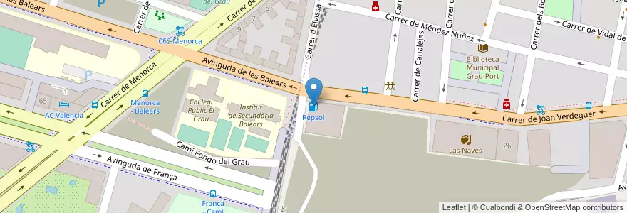 Mapa de ubicacion de Repsol en İspanya, Comunitat Valenciana, València / Valencia, Comarca De València, València.