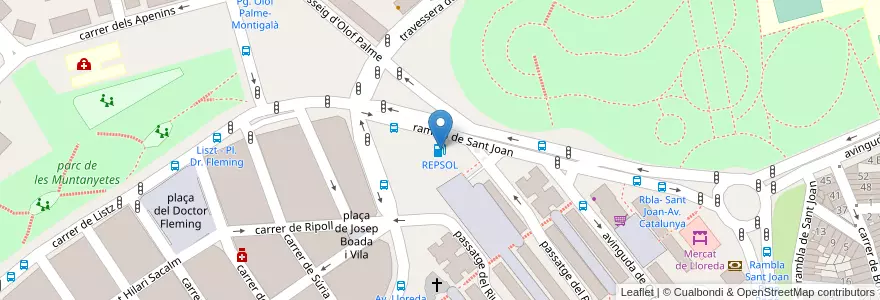 Mapa de ubicacion de REPSOL en 西班牙, Catalunya, Barcelona, Barcelonès, Badalona.