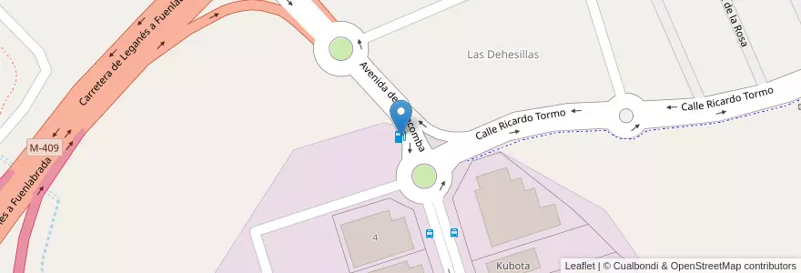 Mapa de ubicacion de REPSOL en スペイン, マドリード州, Comunidad De Madrid, Área Metropolitana De Madrid Y Corredor Del Henares, Leganés.