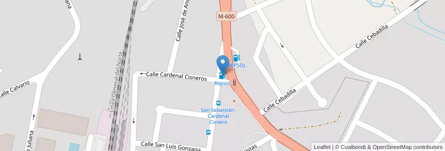 Mapa de ubicacion de Repsol en Испания, Мадрид, Мадрид, Cuenca Del Guadarrama, El Escorial.