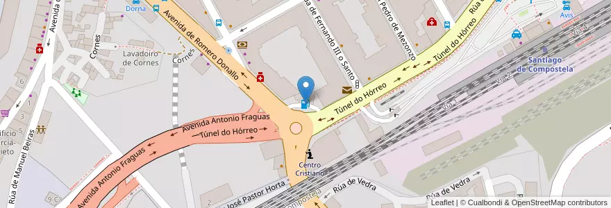 Mapa de ubicacion de REPSOL en スペイン, ガリシア州, A Coruña, Santiago, Santiago De Compostela.