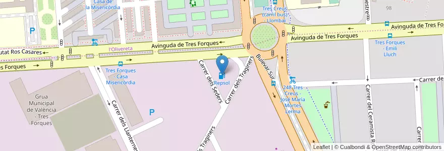 Mapa de ubicacion de Repsol en スペイン, バレンシア州, València / Valencia, Comarca De València, València.