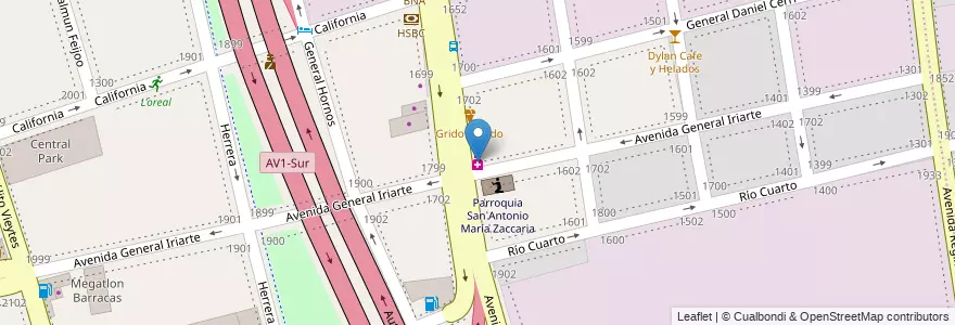 Mapa de ubicacion de Republica Farmacia, Barracas en Argentina, Ciudad Autónoma De Buenos Aires, Partido De Avellaneda, Comuna 4, Buenos Aires.