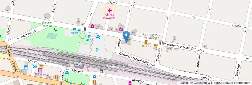 Mapa de ubicacion de Repuestodos en Argentina, Buenos Aires, Partido De Merlo, Merlo.