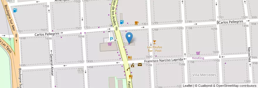 Mapa de ubicacion de Repuestos Auto en الأرجنتين, تشيلي, Mendoza, Godoy Cruz, Departamento Godoy Cruz, Distrito Ciudad De Godoy Cruz.