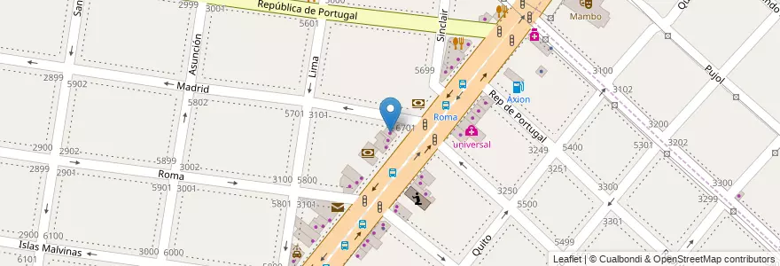 Mapa de ubicacion de Repuestos Ricardo en Argentine, Province De Buenos Aires, Partido De La Matanza, Isidro Casanova.