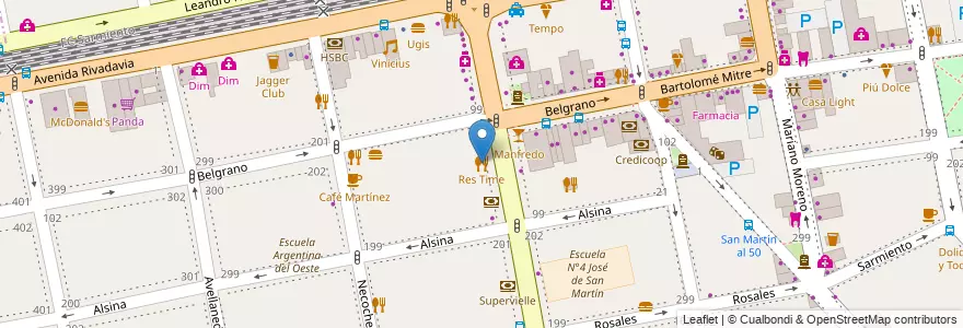 Mapa de ubicacion de Res Time en Arjantin, Buenos Aires, Partido De La Matanza, Ramos Mejía.