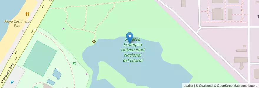 Mapa de ubicacion de Reserva Ecológica Universidad Nacional del Litoral en 阿根廷, Santa Fe, Departamento La Capital, Santa Fe Capital.