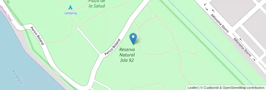 Mapa de ubicacion de Reserva Natural Isla 92 en آرژانتین, استان ریو نگرو، آرژانتین, Departamento Avellaneda, Choele Choel.
