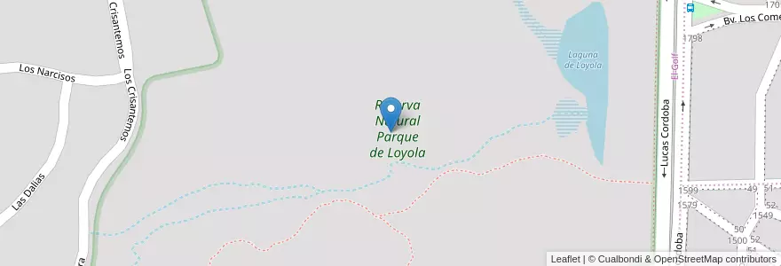 Mapa de ubicacion de Reserva Natural Parque de Loyola en Arjantin, Córdoba, Departamento Santa María, Pedanía Alta Gracia, Municipio De Alta Gracia, Alta Gracia.