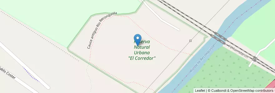 Mapa de ubicacion de Reserva Natural Urbana "El Corredor" en Arjantin, Buenos Aires, Partido De San Miguel, Bella Vista.