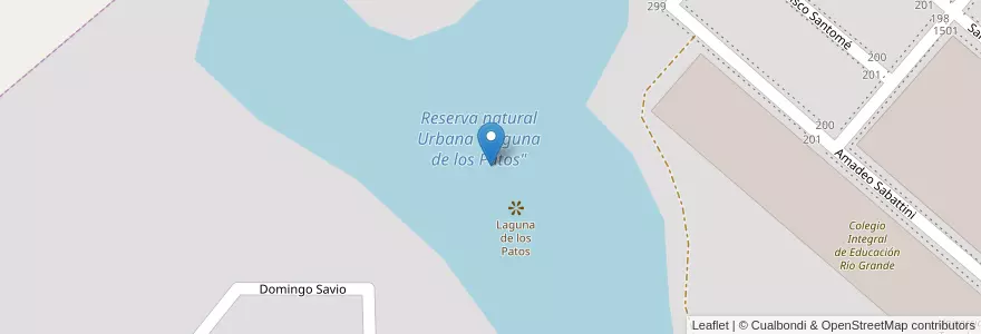 Mapa de ubicacion de Reserva natural Urbana "Laguna de los Patos" en الأرجنتين, محافظة تييرا ديل فويغو, تشيلي, Río Grande, Departamento Río Grande.