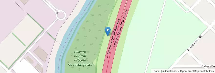 Mapa de ubicacion de reserva natural urbana rio reconquista en 阿根廷, 布宜诺斯艾利斯省, Partido De Moreno, Partido De Ituzaingó, Trujui, Villa Udaondo.