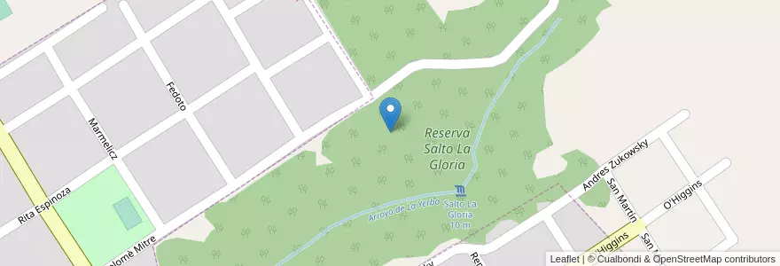 Mapa de ubicacion de Reserva Salto La Gloria en 아르헨티나, Misiones, Departamento Leandro N. Alem, Municipio De Cerro Azul, Cerro Azul.