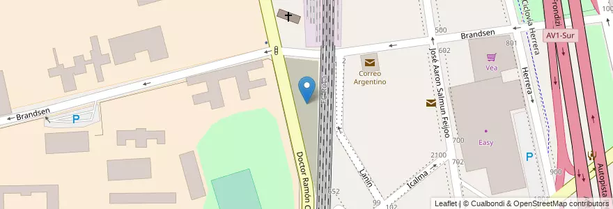 Mapa de ubicacion de Reserva viaducto FC Belgrano Sur, Barracas en アルゼンチン, Ciudad Autónoma De Buenos Aires, Comuna 4, ブエノスアイレス.