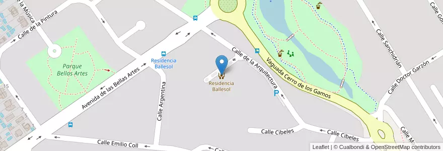 Mapa de ubicacion de Residencia Ballesol en Spanje, Comunidad De Madrid, Comunidad De Madrid, Área Metropolitana De Madrid Y Corredor Del Henares, Pozuelo De Alarcón.